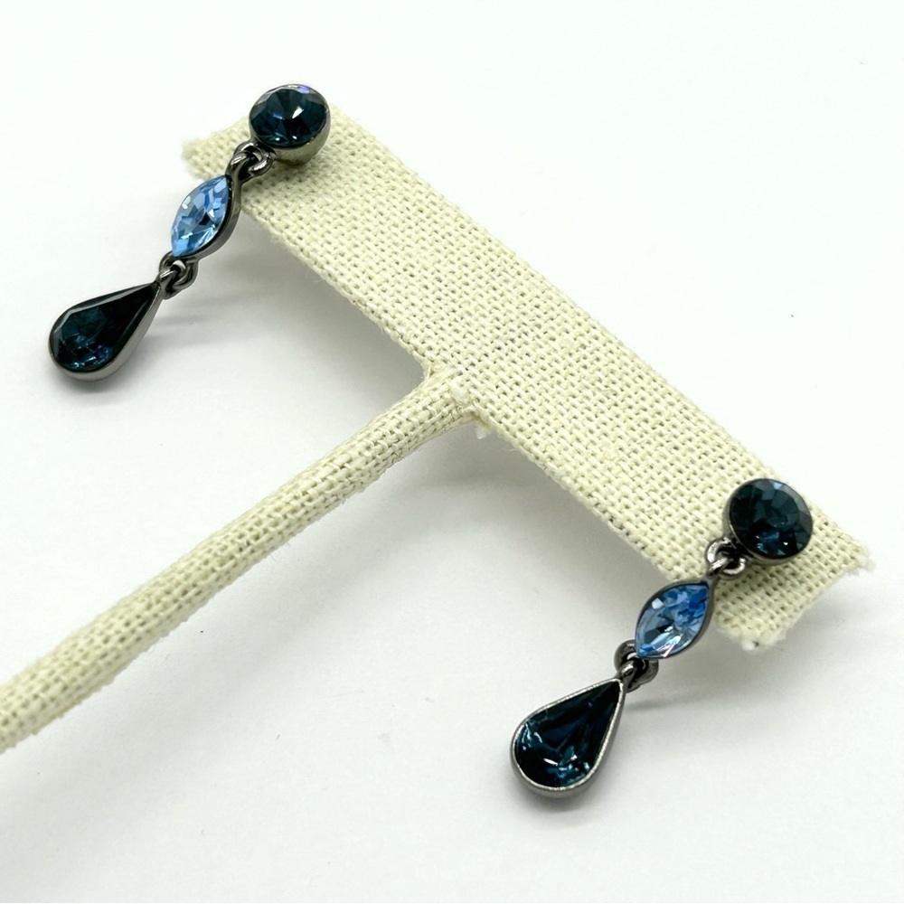 Givenchy Blue Crystal Drop Earrings